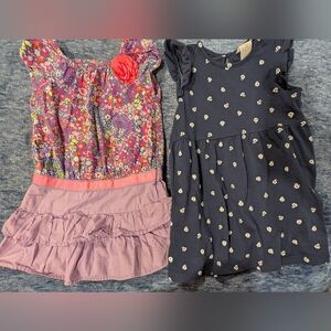 Floral and Navy Kids Dress Set